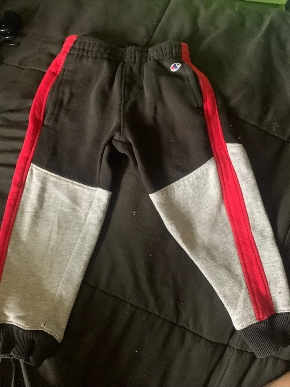 Champion Kids Black, Gray & Red Colorblock Joggers